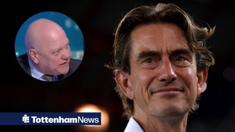 Andy Gray in circular frame, with Thomas Frank smiling in main image