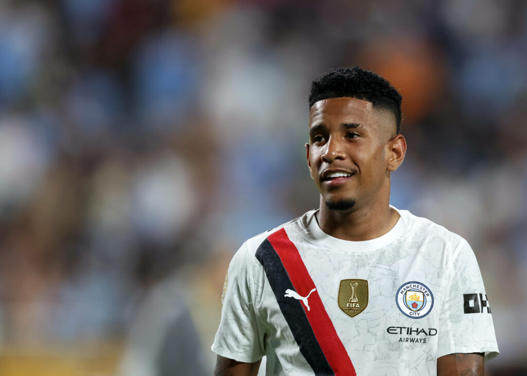 Savinho smiling at Club World Cup for Manchester City