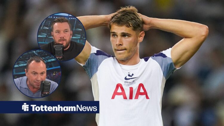 Micky Van de Ven with his hands on his head with Jamie O'Hara and Jason Cundy in a circular inset.