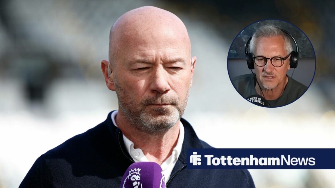 Alan Shearer looks pensive with Gary Lineker in a circular inset.