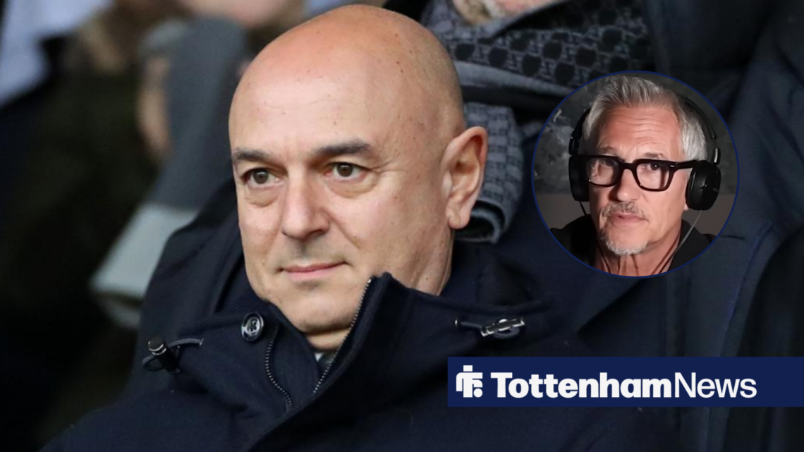 Former Tottenham executive chairman Daniel Levy with Gary Lineker inset