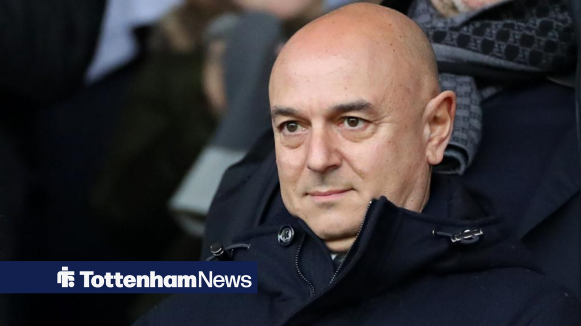 Daniel Levy smirks at the Tottenham Hotspur Stadium