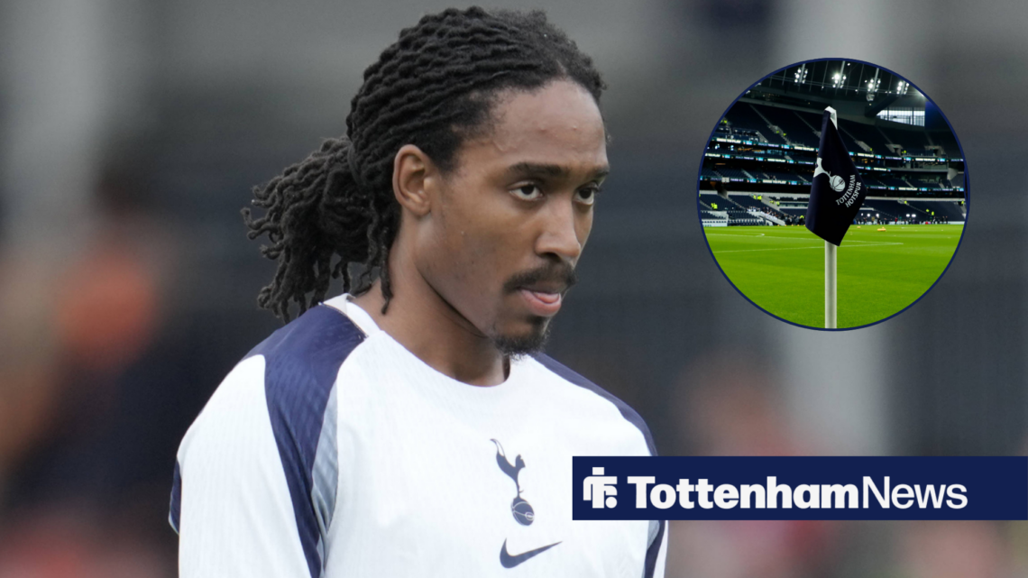 Djed Spence looks towards Tottenham flag