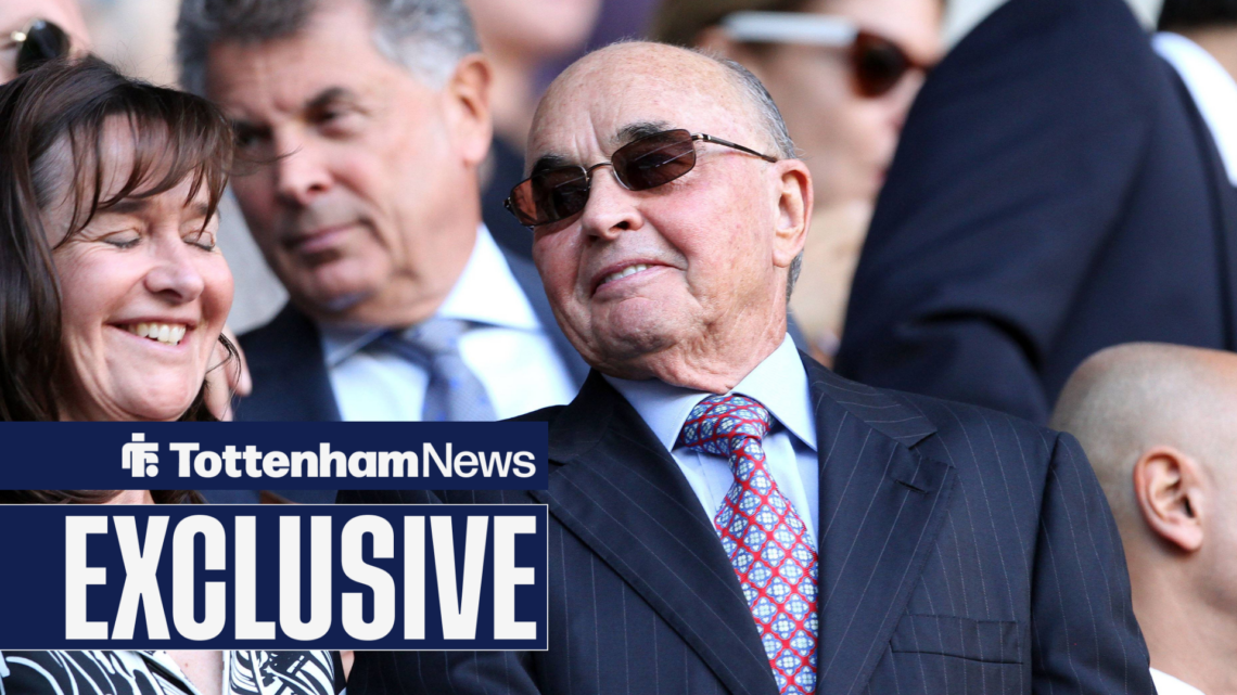 Joe Lewis smiling in the Tottenham stands.