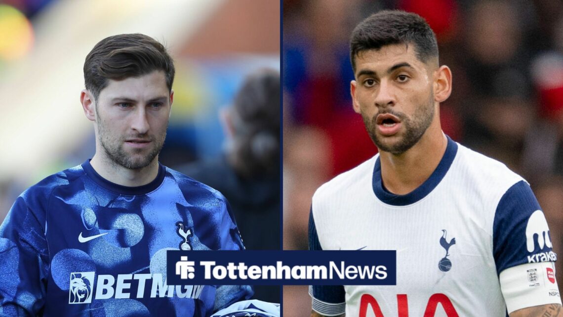 Ben Davies stood alongside Cristian Romero.