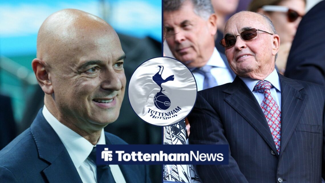 Daniel Levy, Joe Lewis, and Spurs badge