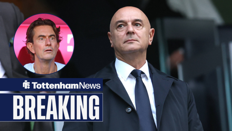 Tottenham chief Daniel Levy, Thomas Frank in inset.