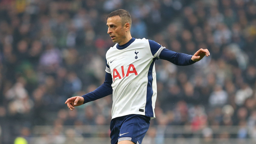 Dimitar Berbatov in action for Tottenham legends.