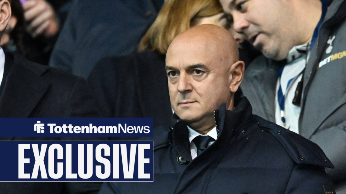 Former Tottenham chairman Daniel Levy looking stern in stand alone feature image