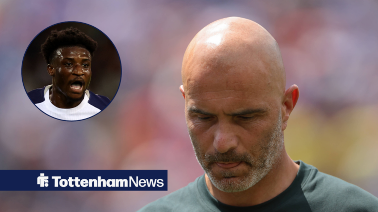 Enzo Maresca looking sullen and Mohammed Kudus in circular inset