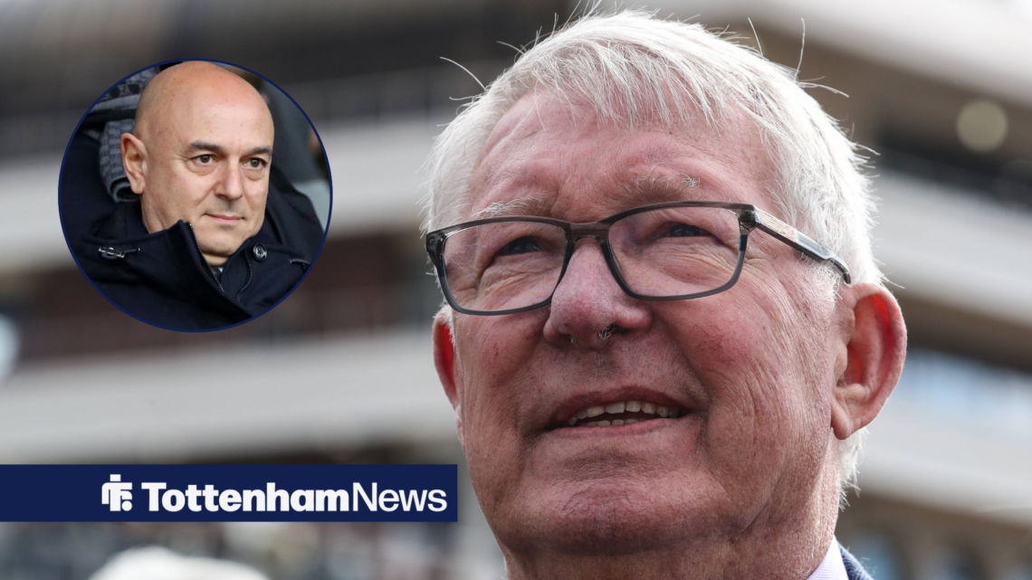 Former Manchester United boss Sir Alex Ferguson, Tottenham chief Daniel Levy in inset.