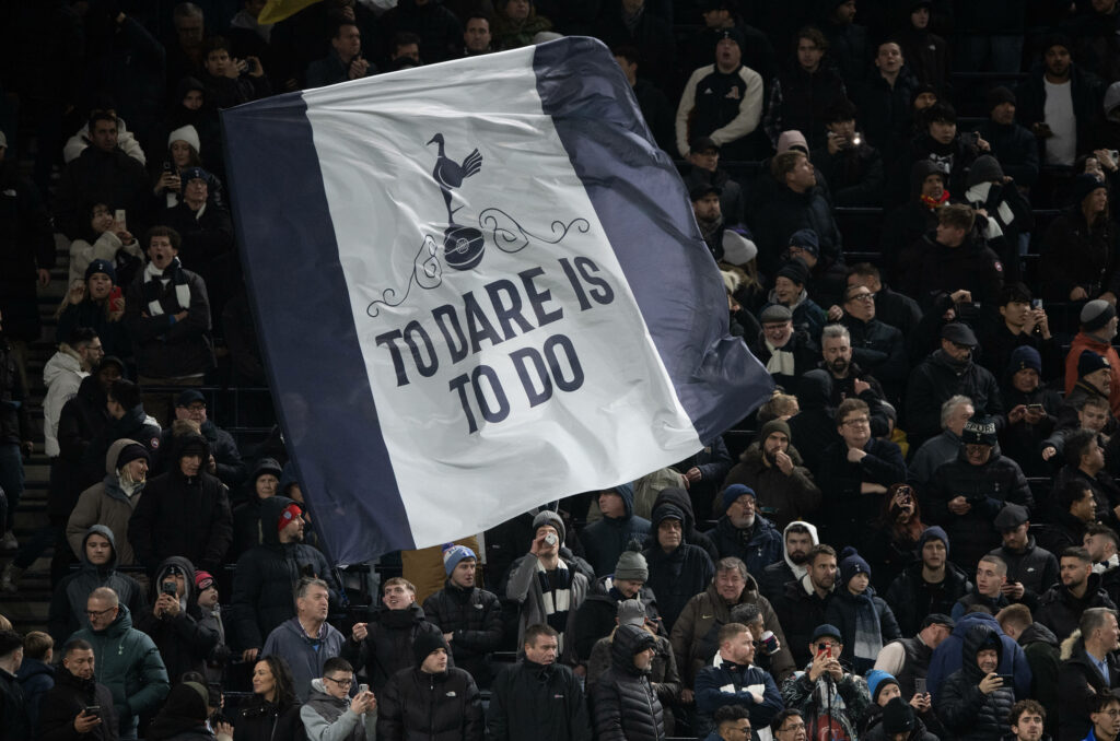 Tottenham Hotspur fans at the Tottenham Hotspur Stadium