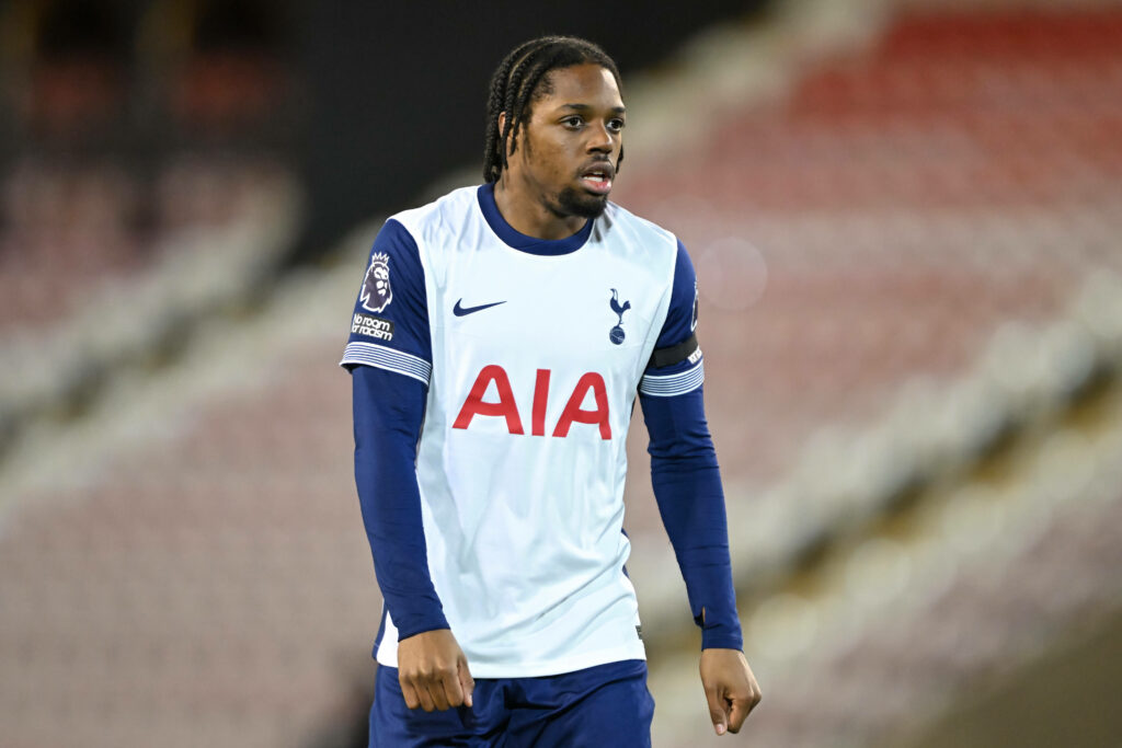 Tyrese Hall in action for Tottenham