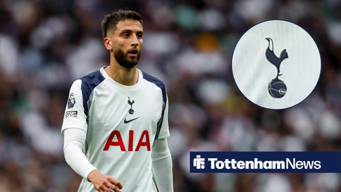 Rodrigo Bentancur with an inset of Spurs logo