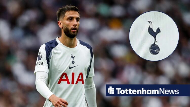 Rodrigo Bentancur with an inset of Spurs logo