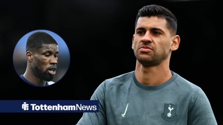 Tottenham defender Cristian Romero with Kevin Danso inset