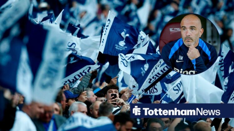 Tottenham fans looking at Enzo Maresca