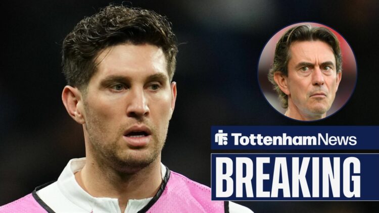 Manchester City defender John Stones, with Tottenham manager Thomas Frank inset