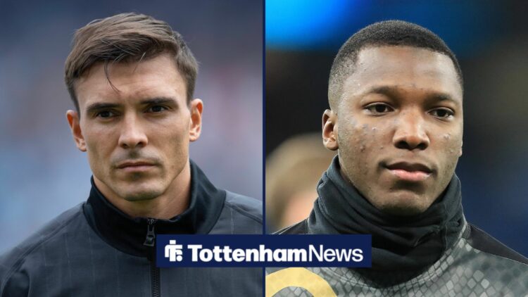 Tottenham midfielder Joao Palhinha with Chelsea midfielder Moises Caicedo