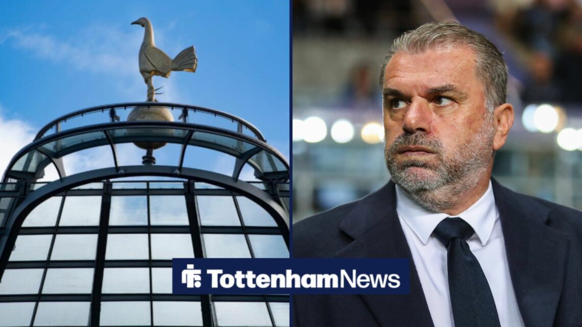 Ange Postecoglou looking on with Tottenham stadium