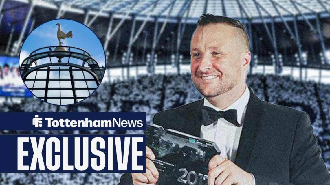 Prospective Tottenham owner Brooklyn Earick and Tottenham Hotspur Stadium in circular inset