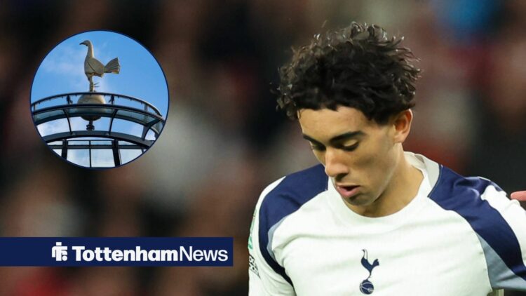 Luca Williams-Barnett in action against Doncaster Rovers and Tottenham Hotspur Stadium in circular inset