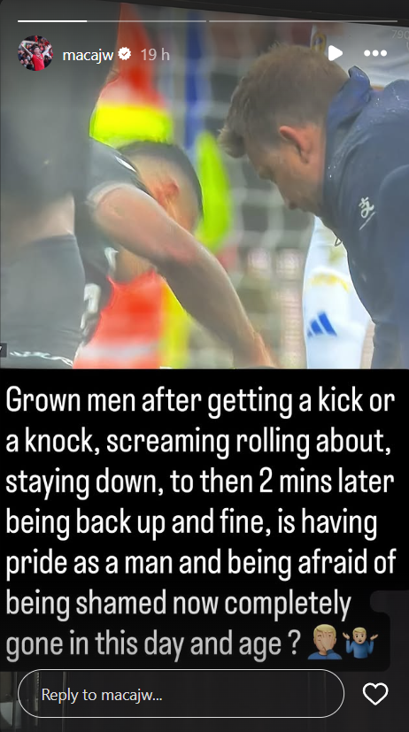 James McClean singles out Pedro Porro's injury theatrics in Tottenham's win over Leeds United via Instagram