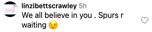 Tottenham fans comment on Dele Alli's post.