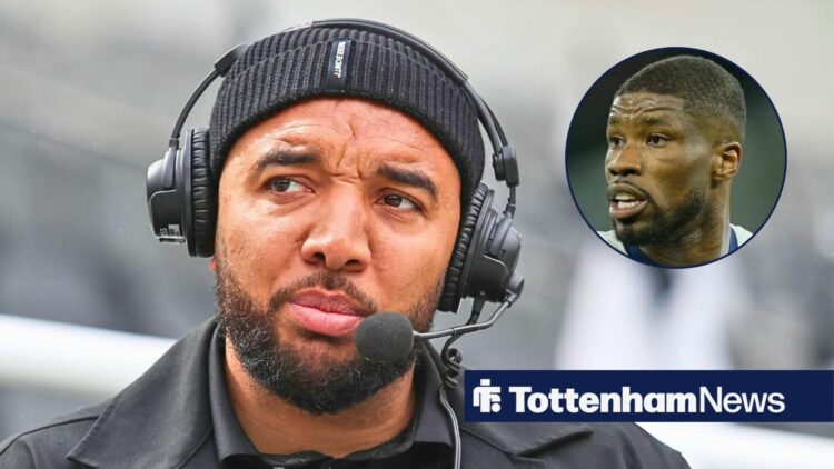 Troy Deeney and Tottenham defender Kevin Danso in circular inset