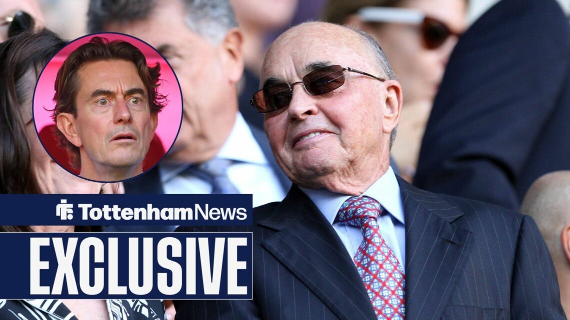 Tottenham chief Joe Lewis and Thomas Frank in circular inset