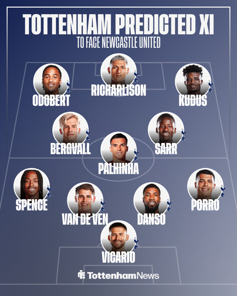 Tottenham predicted lineup to face Newcastle United