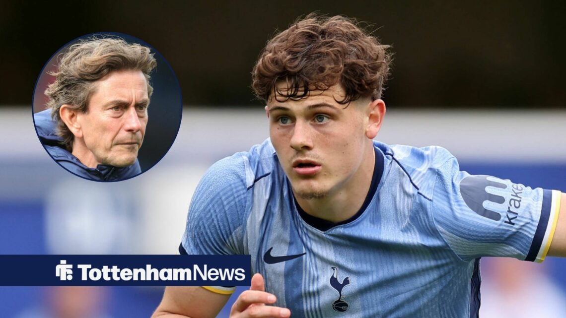 Tottenham loanee Will Lankshear in action, Thomas Frank in inset.