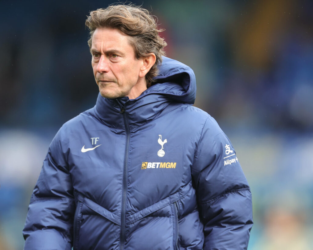 Thomas Frank in a thick winter jacket ahead of a Tottenham game