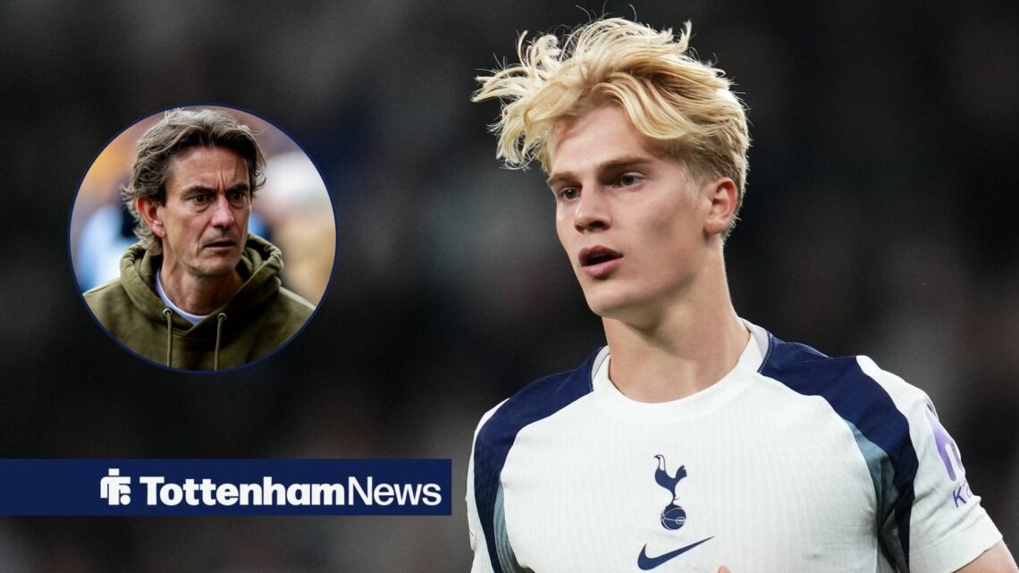 Lucas Bergvall and THomas Frank both looking unhappy in the direction of each other.