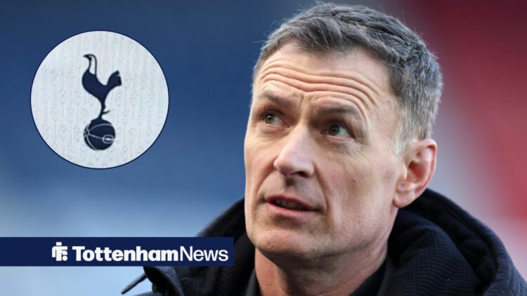 Chris Sutton with Tottenham badge in frame