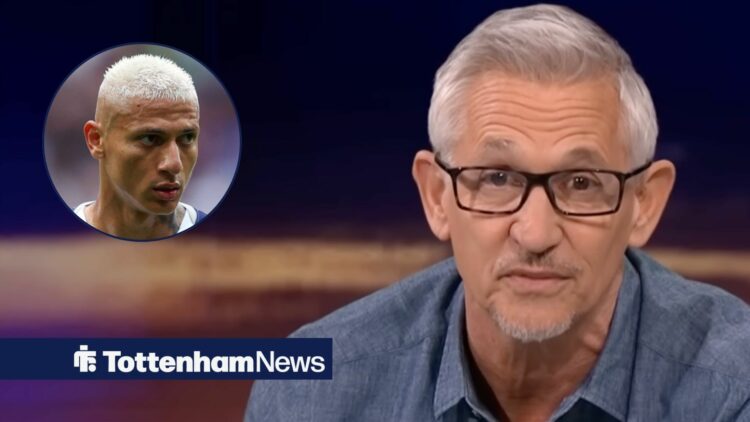 Gary Lineker alongside a circle inset of Richarlison.