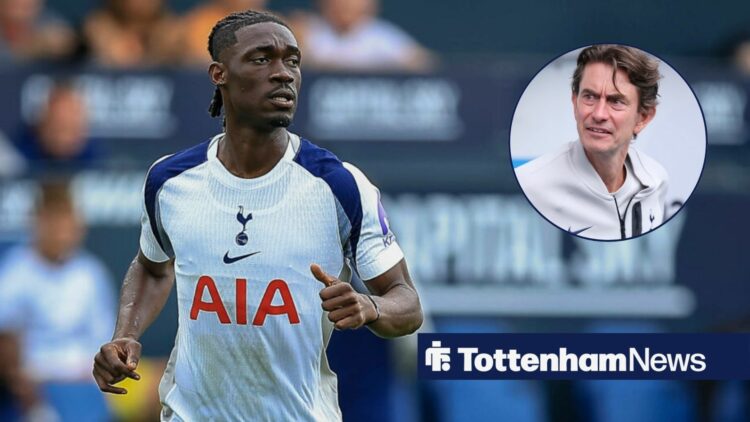 Yves Bissouma at Tottenham with Thomas Frank in frame