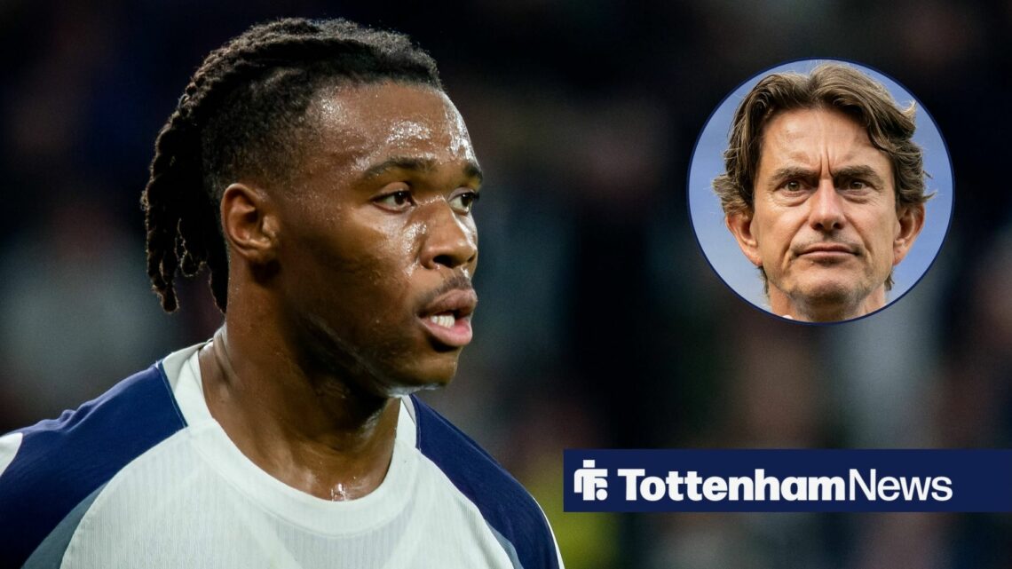 Tottenham defender Destiny Udogie with Thomas Frank inset