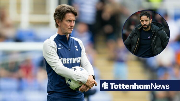 Thomas Frank alongside a circle inset of Ruben Amorim.