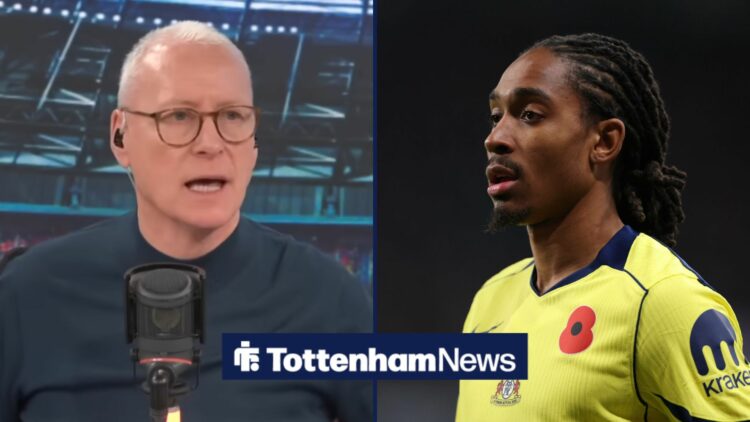 Jim White with Djed Spence at Tottenham