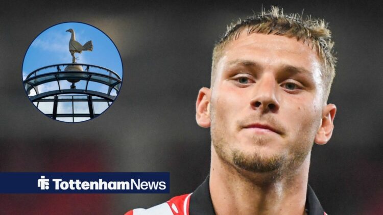 Jame Donley in action for Stoke City and Tottenham Hotspur Stadium in circular inset