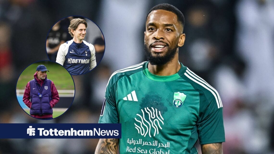 Ivan Toney playing for Al-Ahli with Thomas Frank and Thomas Tuchel in round overlays