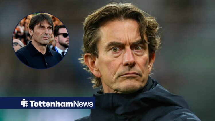 Thomas Frank looking at Antonio Conte in circle