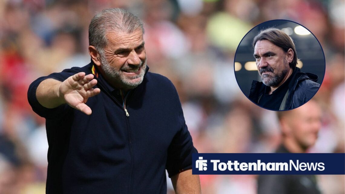 Ange Postecoglou alongside a circle inset of Daniel Farke.