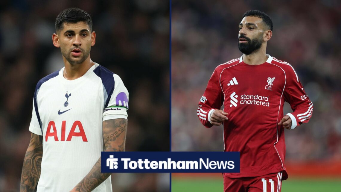 Tottenham defender Cristian Romero in a side-by-side shot with Liverpool ace Mohamed Salah
