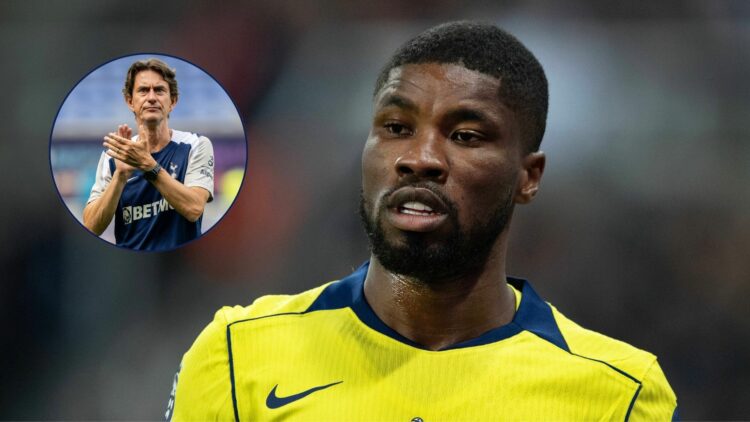 Tottenham star Kevin Danso with Thomas Frank inset