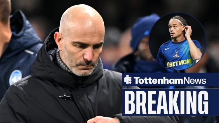 Chelsea boss Enzo Maresca with Tottenham's Xavi Simons inset