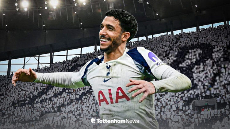 Omar Marmoush in a Tottenham kit