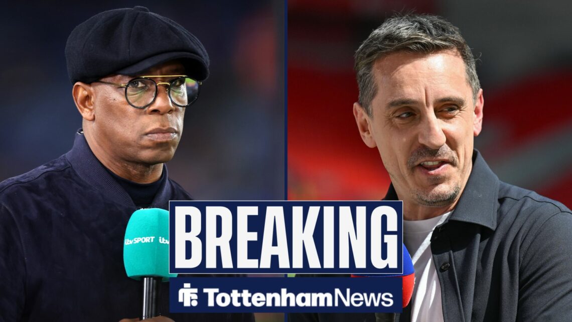 Ian Wright and Gary Neville split image