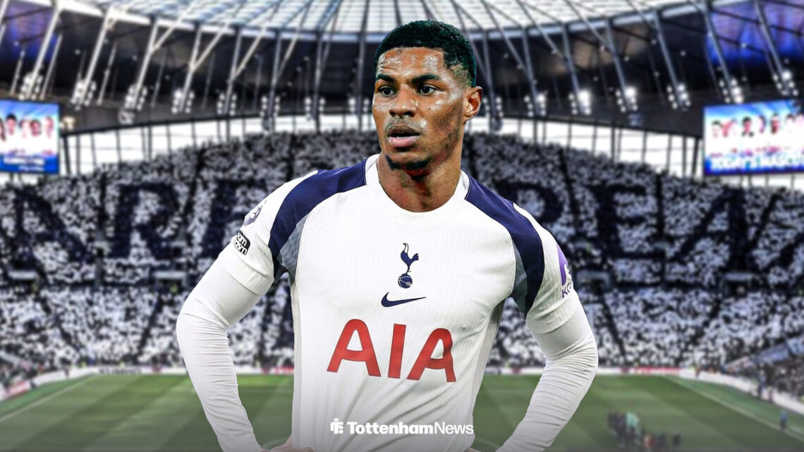 Marcus Rashford in Spurs kit.